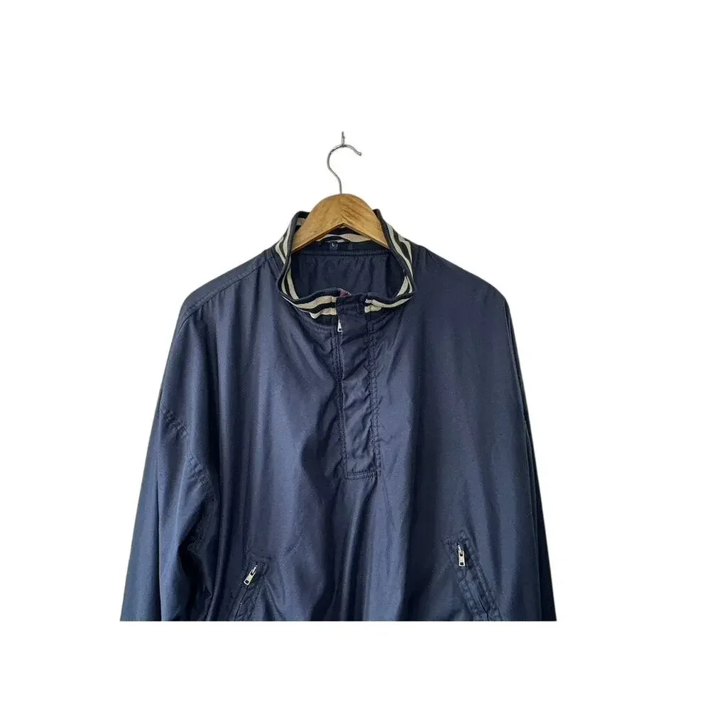 Vintage Winner Mate Microfiber Navy Blue 1/4 Zip Pullover Jacket Men's Large